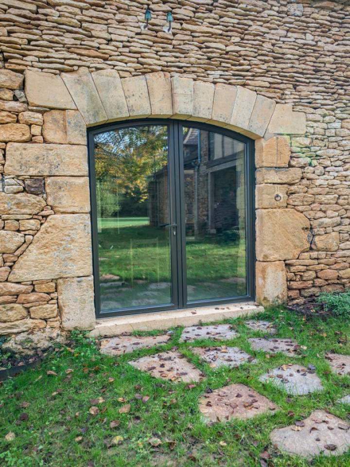Porte aluminium cintrée anse de panier Sarlat la Canéda