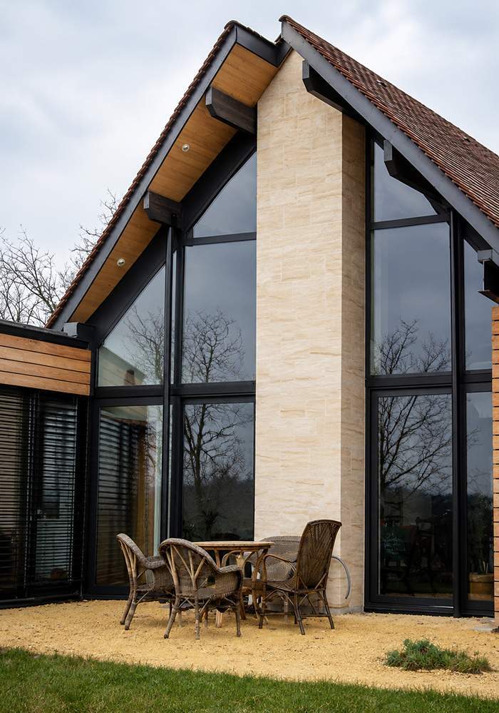 Pignon vitrée aluminium et coulissant aluminium périgord noir